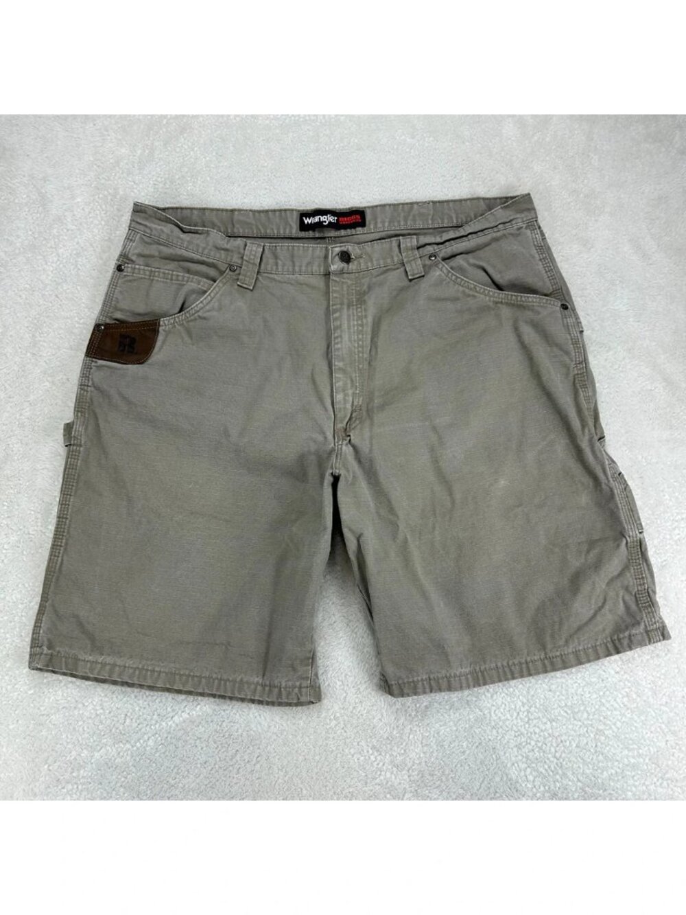 Wrangler Riggs Carpenter Shorts Mens 40 Gray‎ Cotton Workwear High Rise